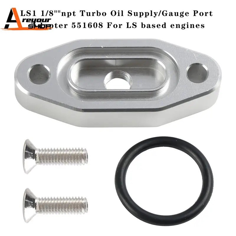 FZ LS1 1/8 "npt Turbo Oil Supply/Gauge Port Adapter 551608 สําหรับเครื่องยนต์ LS ตาม