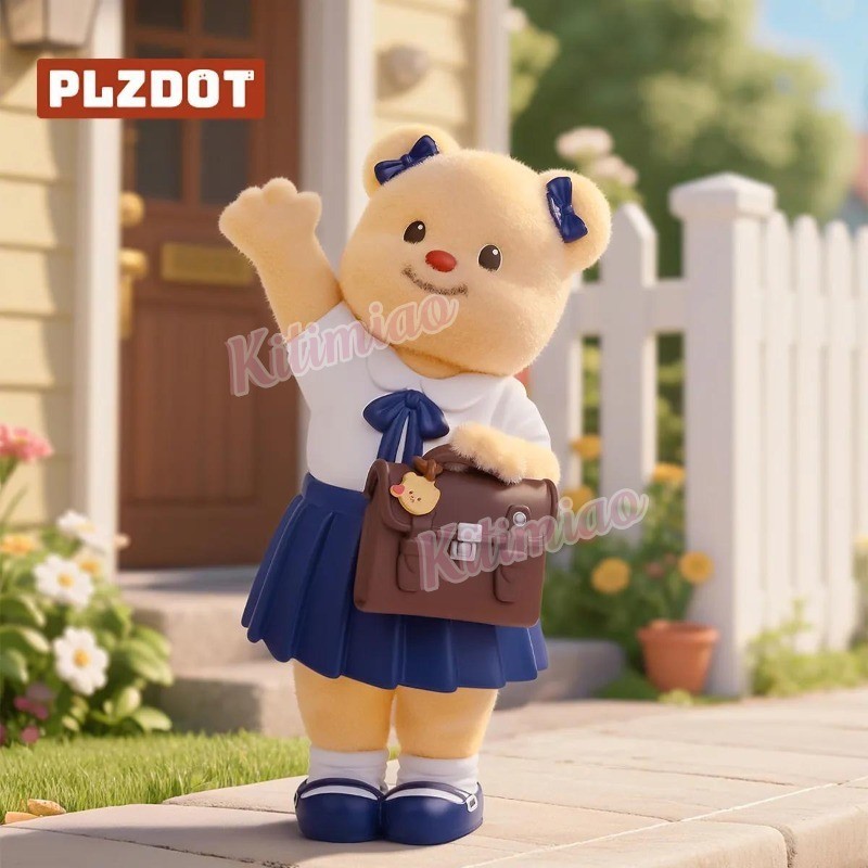 คิติเมี่ยว PLZDOT Butter Bear กรุณา เนยหมีตาบอดกล่องหุ่น,ที่มีสีสันชีวิตชุดน่ารักมินิรูป, ทํานอง เครื่องประดับของขวัญวันเกิดสําหรับสาวๆของเล่นสะสม