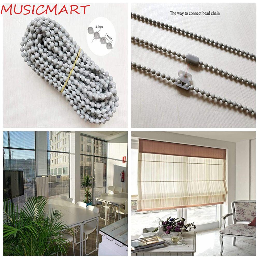 MUSICMART Roller Blind Bead, 10 เมตร 10 ชิ้น Connectors Roller Blind Pull Cord, Roller Blind Replace