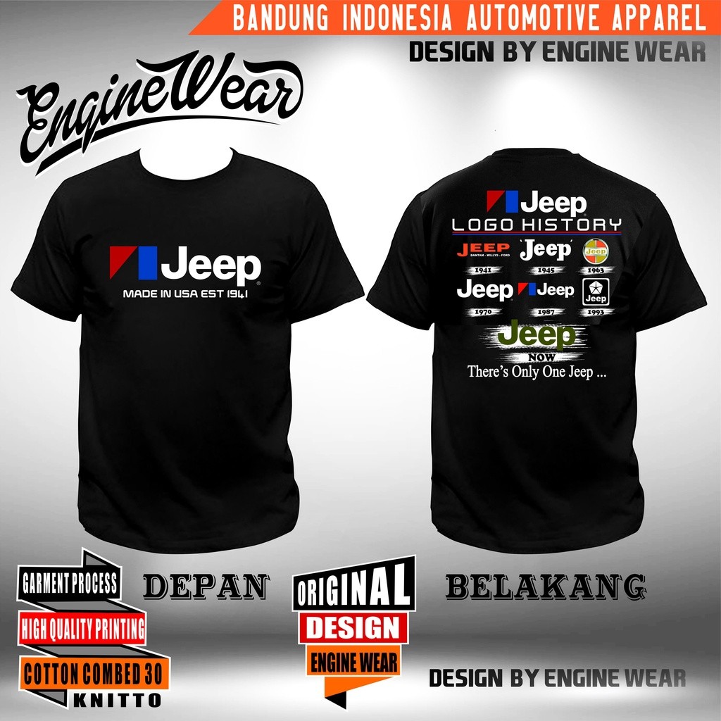 Kaos Jeep Tshirt เสื้อโปโล Offroad 4x4 4wd Wrangler Rubicon Jk Willys Cj7 ยานยนต์ Jeep Lg