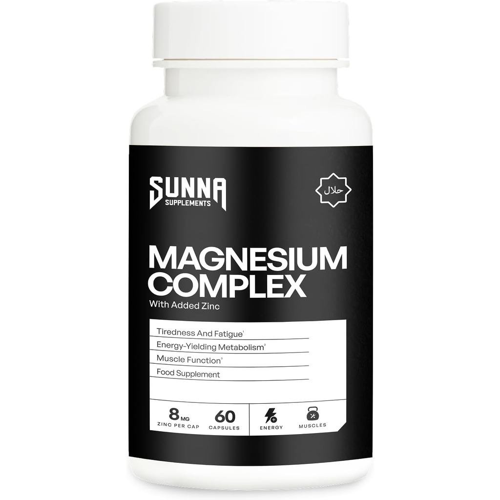 SUNNA S Magnesium Complex with Zinc – แคปซูลสําหรับพอร์ต Energy & Muscle – Magnesium and Zinc – Glut