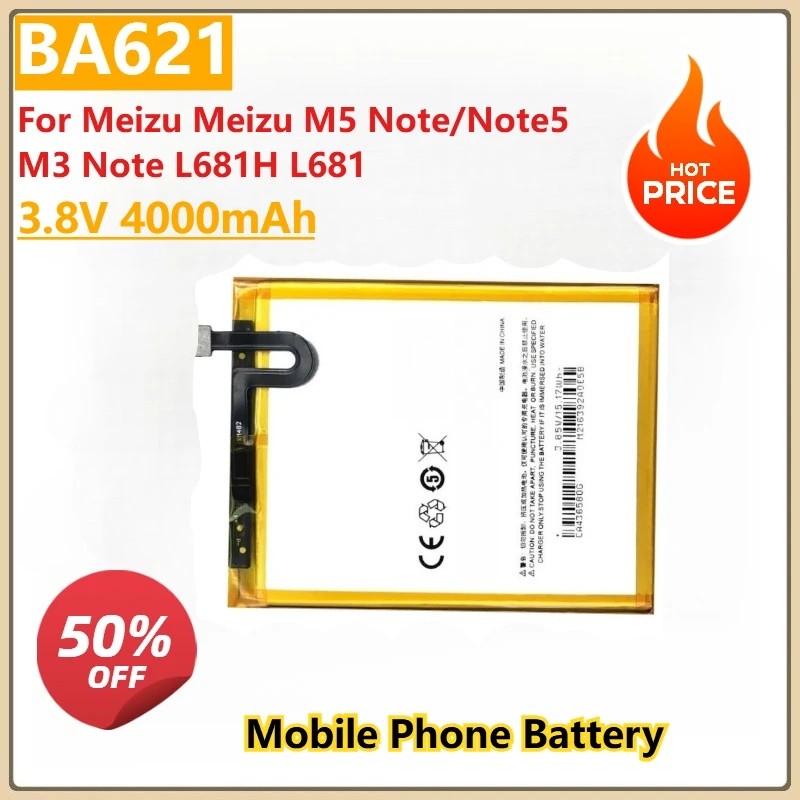ใหม่ 3.8V 4000mAh BA621 เปลี่ยนแบตเตอรี่สําหรับ Meizu Meizu M5 หมายเหตุ/Note5 M3 หมายเหตุ L681H L681
