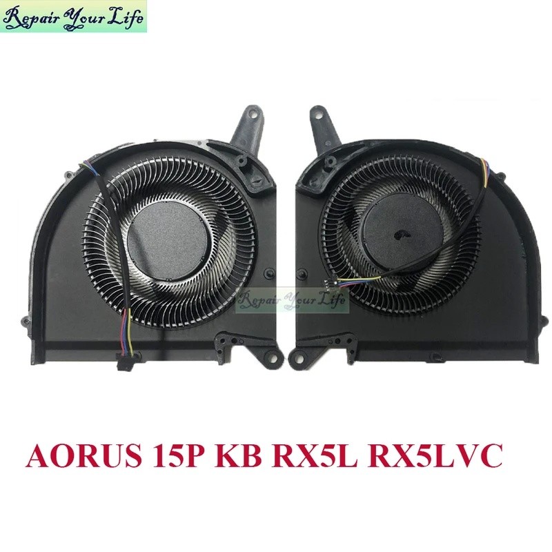 พัดลมแล็ปท็อปสําหรับ GIGABYTE AORUS 15 G 15g 15P XC/KB RX5L RX5LVC CPU GPU โน้ตบุ๊ค PC Cooler พัดลมห