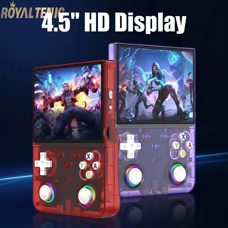 4.5 นิ้วใหม่ R36Ultra X Retro คอนโซลเกมมือถือ 128GB 35000games เครื่องเล่นวิดีโอแบบพกพา R36MAX 2 สํา