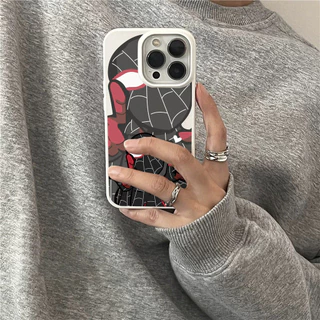 เคสไอโฟน 13 15 11 17 16 12 14 ProMax ลายสไปเดอร์แมนสีดำแดง 7 8Plus XR X XS Max