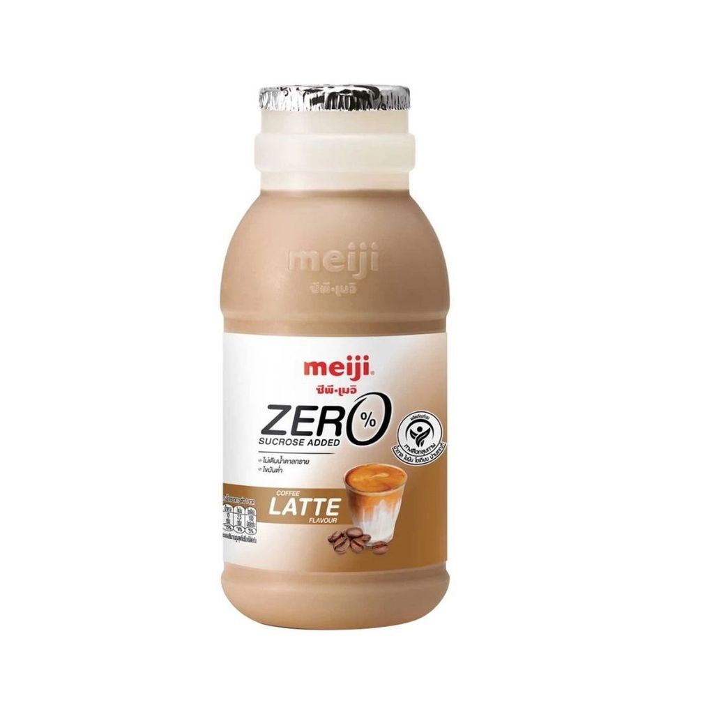เมจิ นมสดไม่เติมน้ำตาลกาแฟลาเต้ Meiji Milk Zero Sucrose Coffee Latte 200ml.