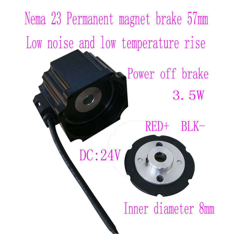 Nema23 Stepper Motor อุปกรณ์เบรก Power-off เบรค 57 Stepper Motor อุปกรณ์เบรกแม่เหล็กถาวร