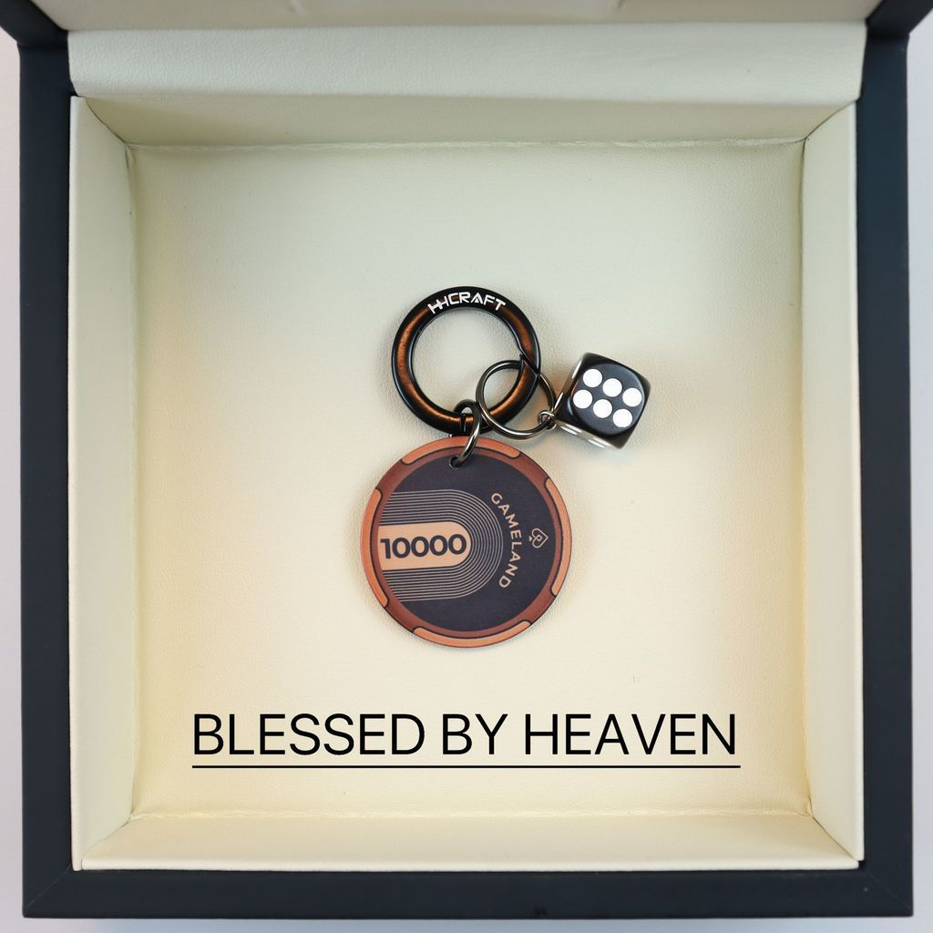 ขายร้อน~Hustler Hustler Good Color Ceramic ins Style Keychain American Retro Blackened Metal Texture