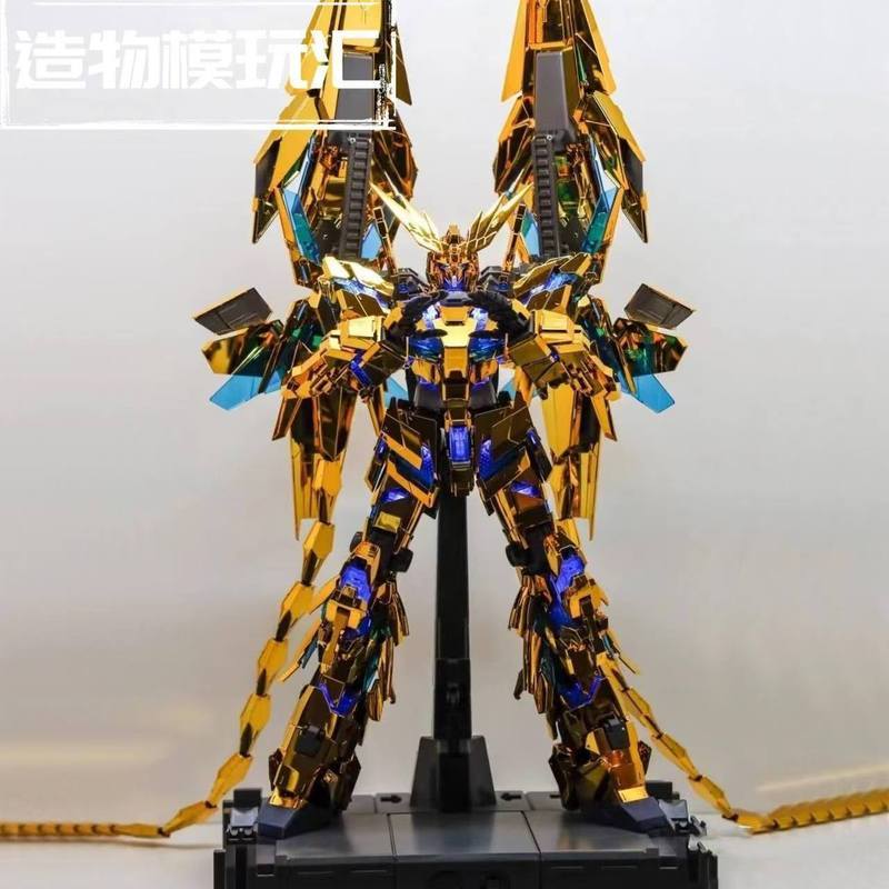 กันดั้มคลาส MG ชุบ Phoenix 6642S Unicorn Golden Phoenix No. ของเล่นโมเดลประกอบเครื่องจักร 3 ตัว