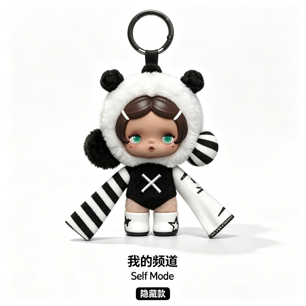 POPMART Secret Self Mode SKULLPANDA off mode Series จี้ตุ๊กตาผ้ากํามะหยี่ UG0C