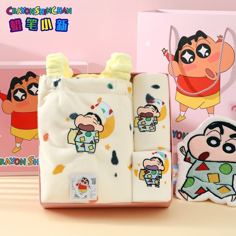 Crayon Shin-Chan กล่องของขวัญผ้าเช็ดตัวผ้าเช็ดตัวของขวัญรับปริญญาสําหรับแฟนสาวงานแต่งงาน Crayon Shin