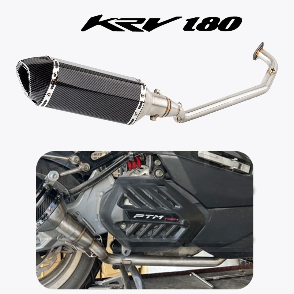 ไอเสียรถจักรยานยนต์เต็มระบบ Fit สําหรับ KYMCO KRV180 ท่อไอเสีย krv 180 ท่อด้านหน้าสแตนเลส Link ท่อท่