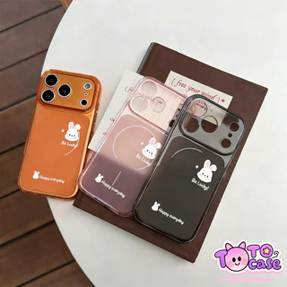 เคสการ์ตูนกระต่ายขาวสีชมพูไล่เฉด เหมาะกับ IPhone 17 16 14 15 13 12 11 Pro Max 16 15 14 Plus Air 16 13 12 Pro เคสTPU