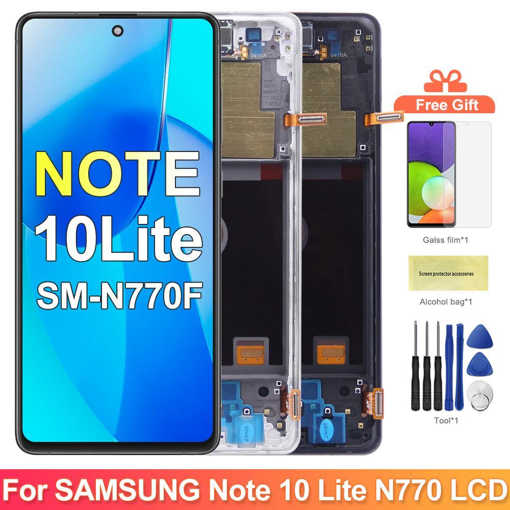 สําหรับ Samsung Galaxy หมายเหตุ 10 Lite จอแสดงผล Lcd กรอบหน้าจอสัมผัส Digitizer อะไหล่สําหรับ Samsun