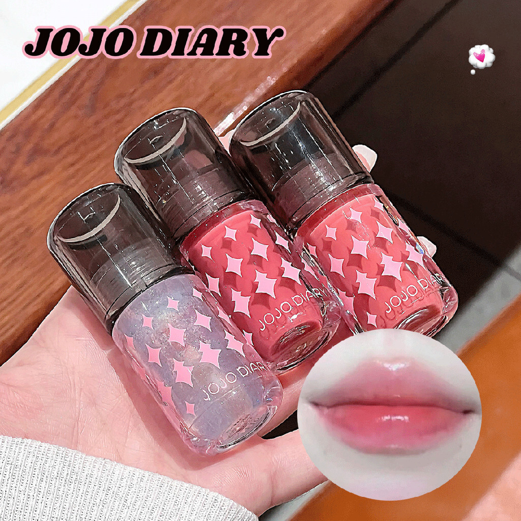 โลคุบีซี佳⭐JOJO DIARY Lip Gloss - สไตล์เกาหลี Natural Non-stick Cup Moisturizing Clear Glass Lip Glaz