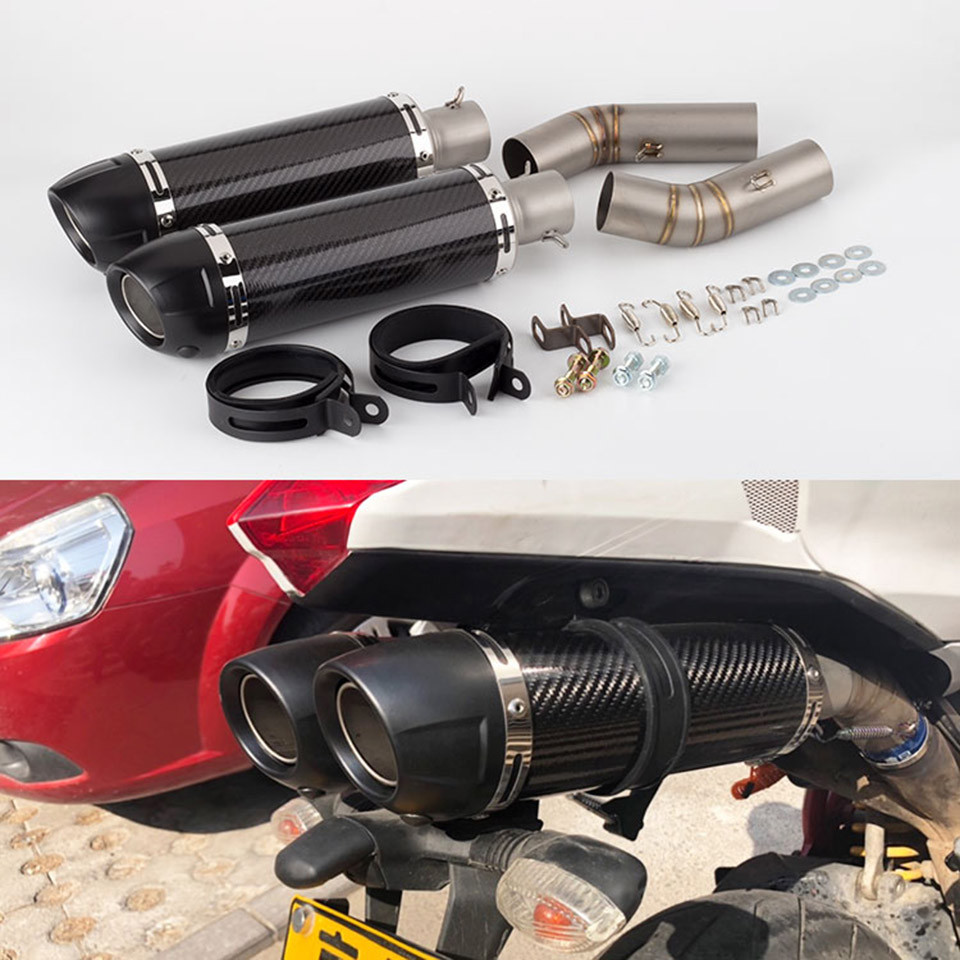 รถจักรยานยนต์ท่อไอเสียเต็มระบบSlipบนท่อกลางLink 848 ท่อไอเสียสําหรับDucati 848 EVO 1098 1198 S/R 848