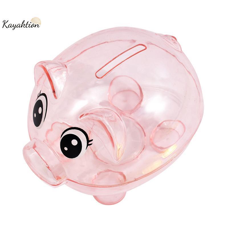 Kayaktion Openable Saving Box Clear Lovely Bank Coin Money Cash Kid Plastic Saving Box Nice