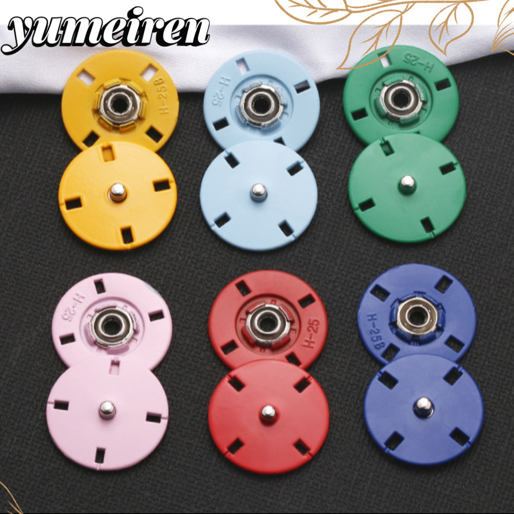 YUMEIREN 5 คู่ปุ่ม Snap,ที่มองไม่เห็นโลหะ Snap Fasteners,เสื้อผ้าเย็บ Snap รอบ 21 มม.ทองสีดําเงินปกป