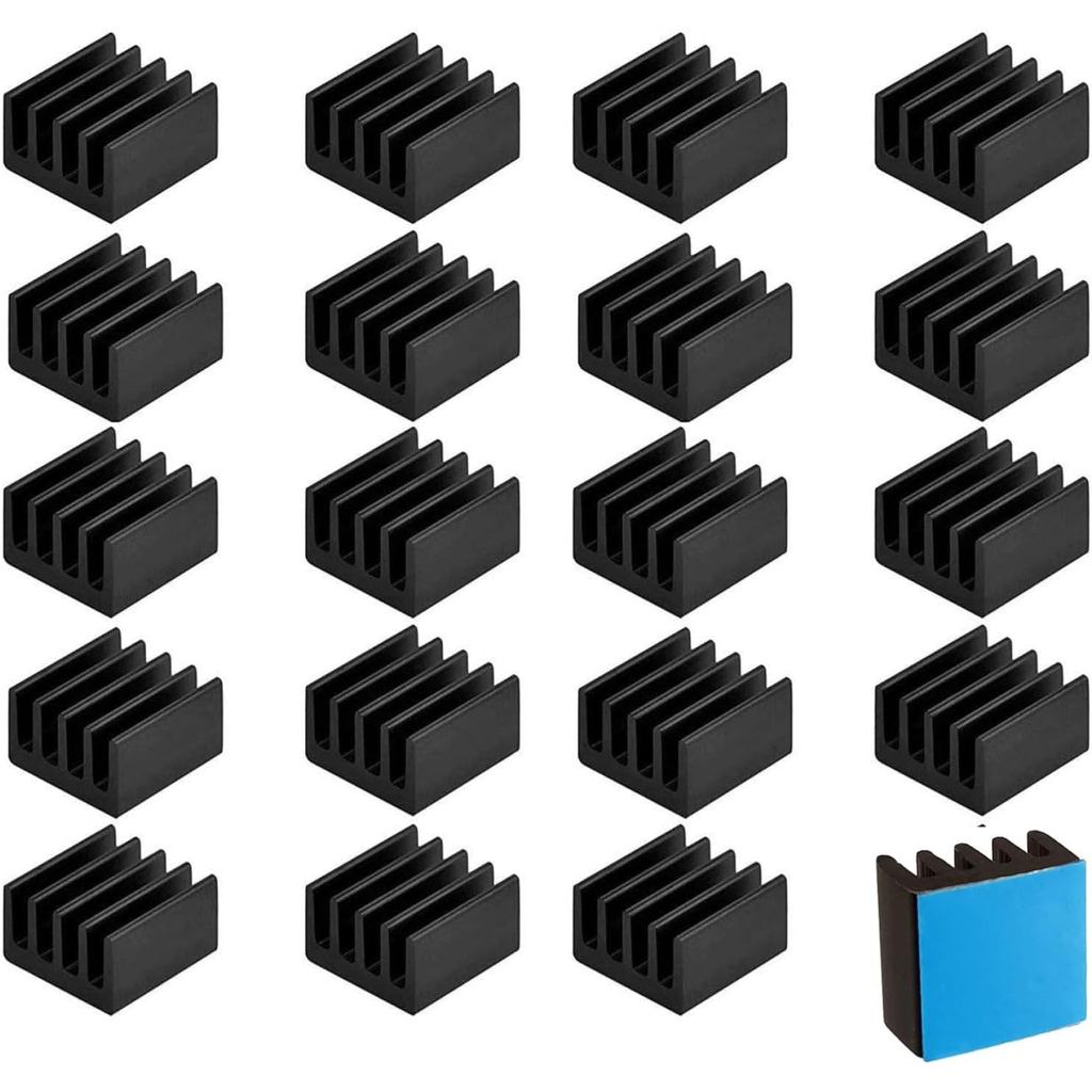 20pcs 9 มม.ขนาดเล็ก MINI Heatsink Kit 9x9x5 มม.+ 3M 8810 เทปกาวนําความร้อน, mini Cooler อลูมิเนียมคว