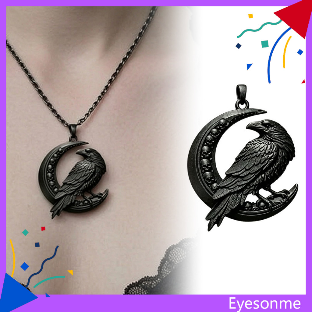 EYES จี้นกละเอียด, จี้โกธิค Raven, สร้อยคอเนื้อย้อนยุคฝ้า, ของขวัญที่ไม่ซ้ํากันสําหรับแฟน ๆ สุนทรียศาสตร์สีเข้ม
