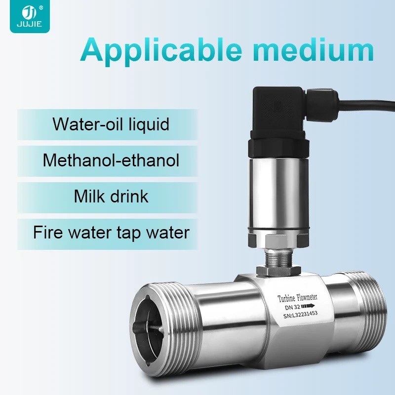 M2JC Turbine Flow Meter Water Flow Transmitter 4-20mA RS485 สัญญาณเอาต์พุตแอลกอฮอล์ไฮดรอลิกน้ํามัน W