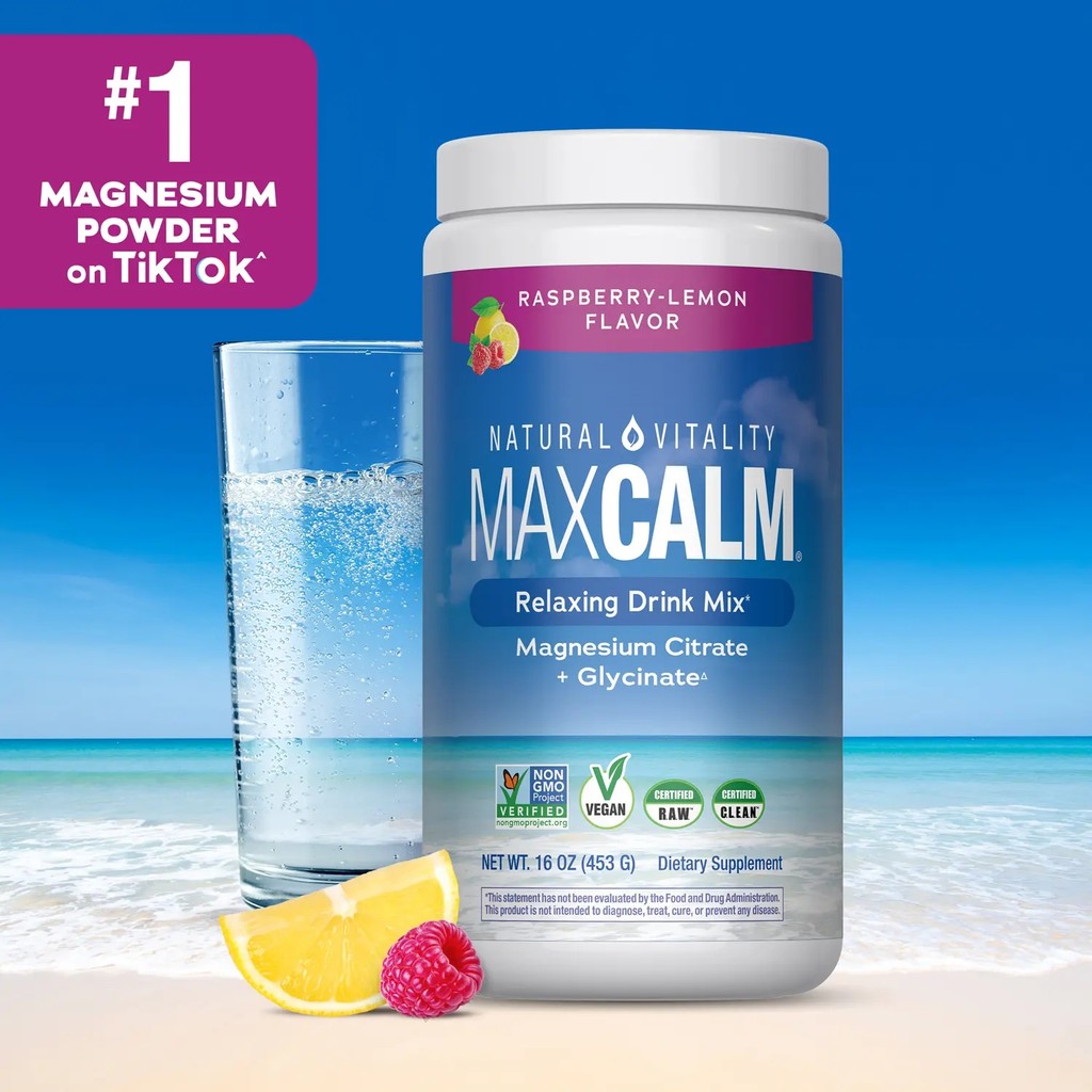 MaxCalm Relaxing Drink Mix - Anti Stress Drink Mix - With Ionic Magnesium Citrate + Glycinate - รส R