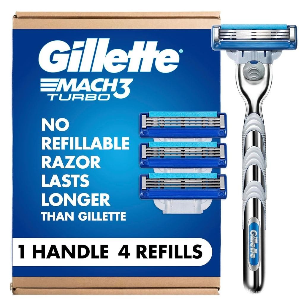 Gillette Mach3 Turbo Razor 1 ด้าม 4 ใบมีดทดแทน