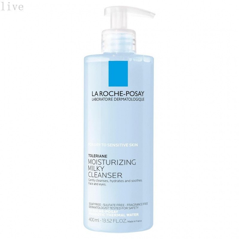 La Roche-Posay Toleriane Moisturizing Milky Cleanser, Gentle Face Cleanser with Glycerin for Dry, Se
