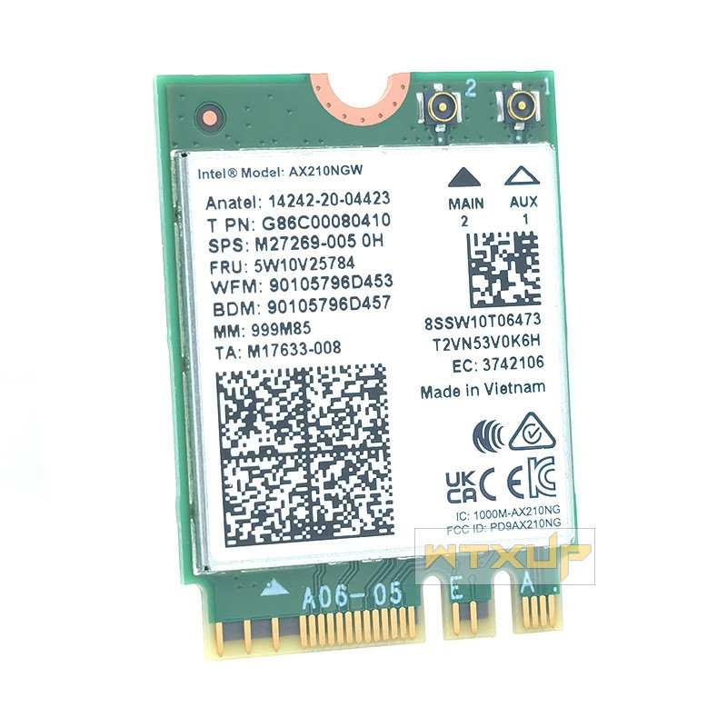 การ์ดไวไฟ AX210NGW Intel Wi-Fi6E/BE200NGW WIFI7 Bluetooth 5.3/5.4/802.11ax Tri-Band Wi-Fi Adapter2.4
