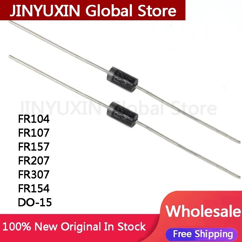 10PCS FR104 FR107 FR157 FR207 FR257 FR307 FR607 FR608 DO-41 ชิป IC ขายส่ง