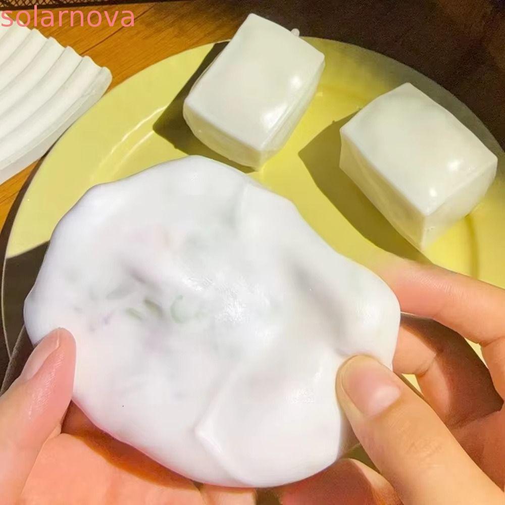 SOLARNOVA Crunchy Squishy, Sensory Fidget Satisifying Sound Effects สกุชชี่รูปเต้าหู้, Finger Relax Moldable Shaped Pinch Blocks Filled Squishy Student