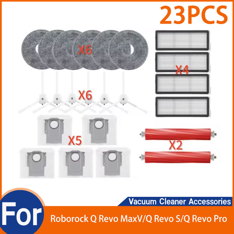 สําหรับ Roborock Q Revo MaxV / Q Revo S / Q Revo Pro Robot aspirador อุปกรณ์เสริม (ชิ้นส่วนแพ็ค 23 ช