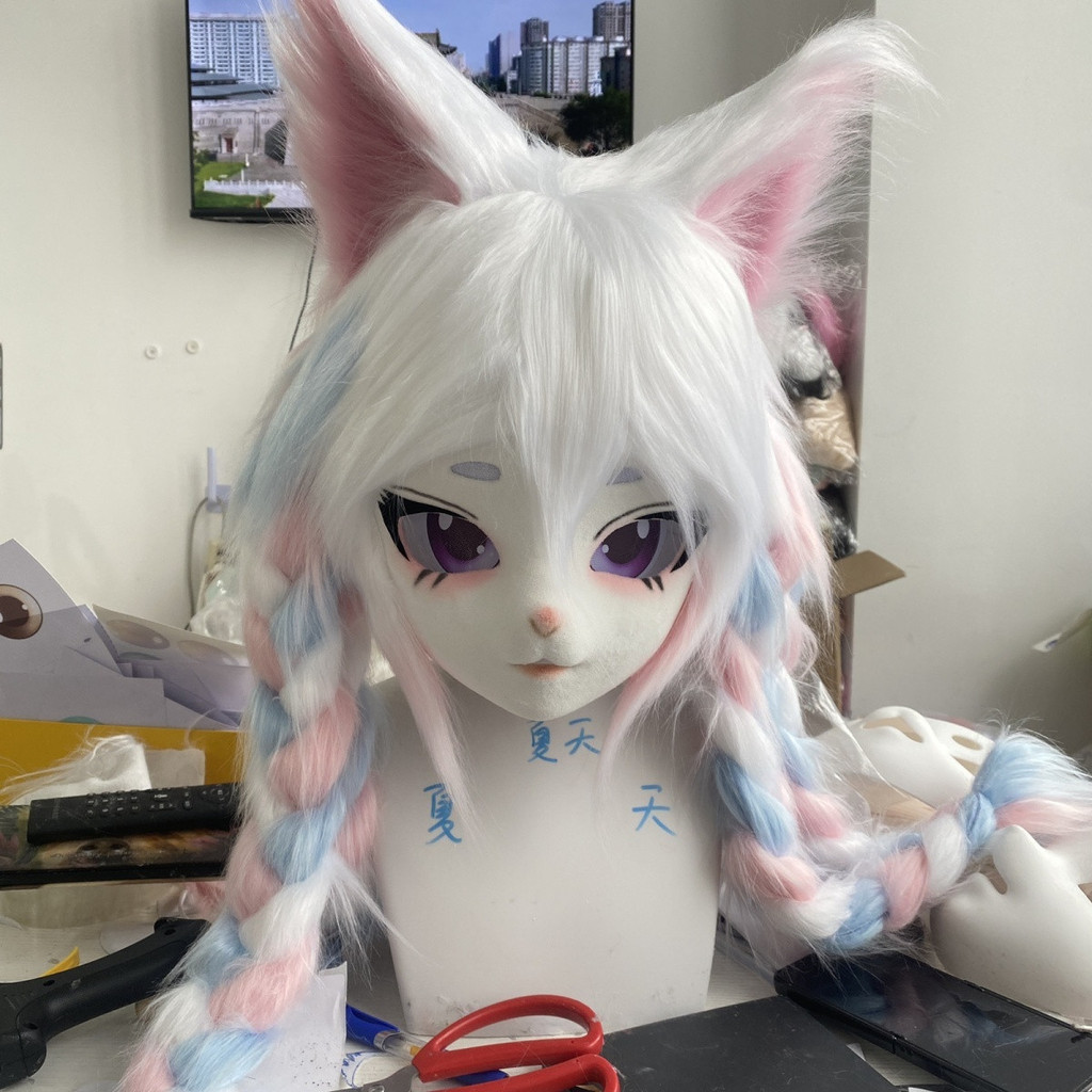 Furry Cute Twist Braids Straight Beast ผลิตภัณฑ์สําเร็จรูป Falling kig Series Beast Head Beast Head 