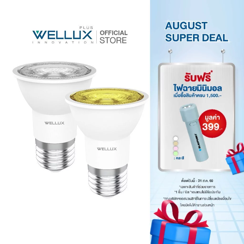 WELLUX หลอดไฟ LED MR16 8W ขั้วE27 แสงขาว แสงวอร์ม GREAT SERIES