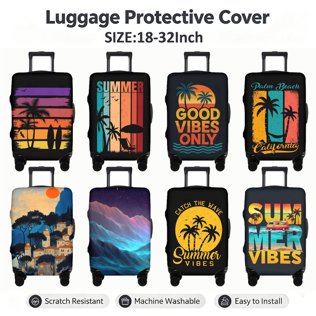 Vintage Tropical กระเป๋าเดินทาง 18-32 นิ้วกระเป๋าเดินทาง Protector กระเป๋าเดินทางกันฝุ่นยืดหยุ่น Bag