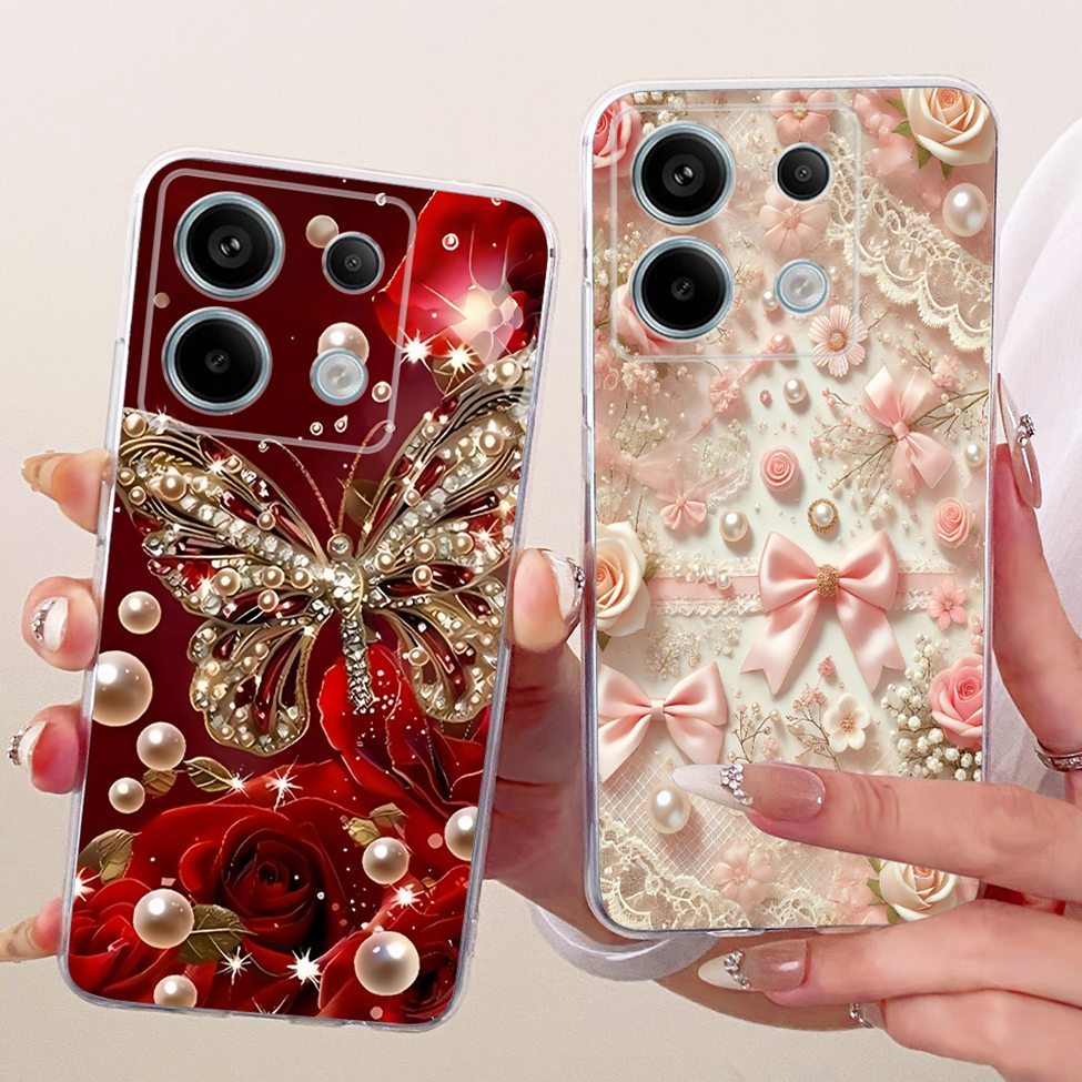 สําหรับ Redmi หมายเหตุ 13 Pro 5G กรณีแมวน่ารักหรูหราดอกไม้ Cool ทาสีนุ่มเคสโทรศัพท์ 2312DRA50C 2312C