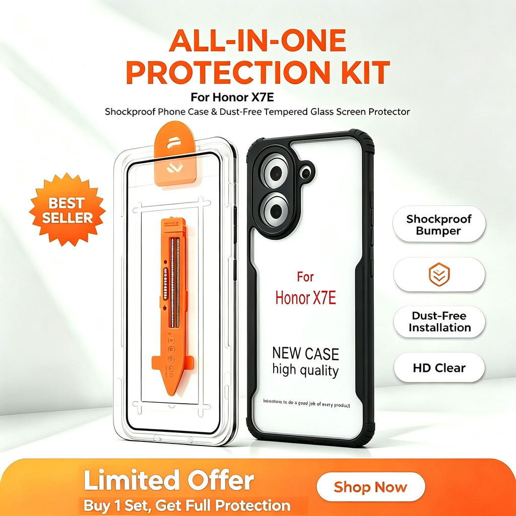 สําหรับ Honor X7E 2in1 Anti Drop เคสกันกระแทก Honor X7D X7C อัพเกรดติดตั้งง่ายชุดกําจัดฝุ่นอัตโนมัติ