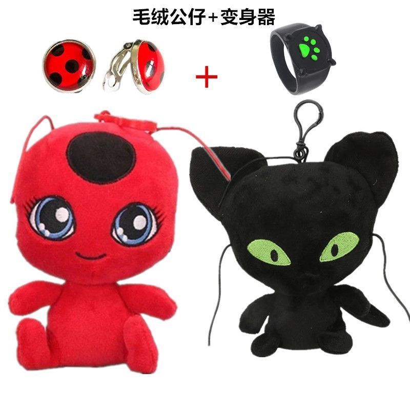 Ladybug Rady Miraculous Ladybug Tikki Tikki Black Cat Nor Doll ตุ๊กตาผ้ากํามะหยี่ของเล่น 8.7.อี๊