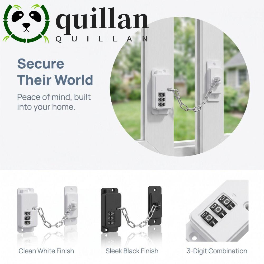 QUILLAN Chain Window Rectrictor Lock, Combination Lock, Adjustable Door Lock, Protection Lock No Pun