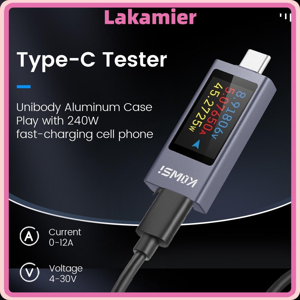 LAKA Current และแรงดันไฟฟ้า, DC 4-30V 0-12A PD Power Meter Tester, KWS-2303C จอแสดงผล LCD Type-C โทร