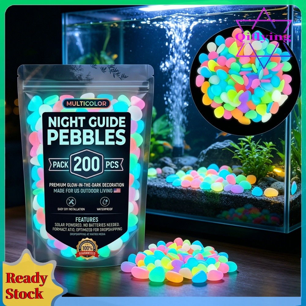 200/400/600 ชิ้นเรืองแสงใน Dark Pebbles คู่มือกลางคืน Pebbles สําหรับทางเดินขับเคลื่อน