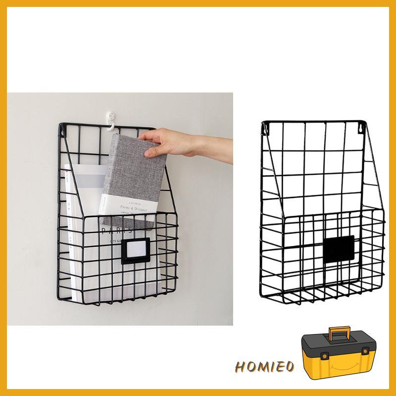 HOMIE0 Mail Organizer ตะกร้าลวดติดผนังที่ใส่แฟ้มชั้นวางเอกสาร