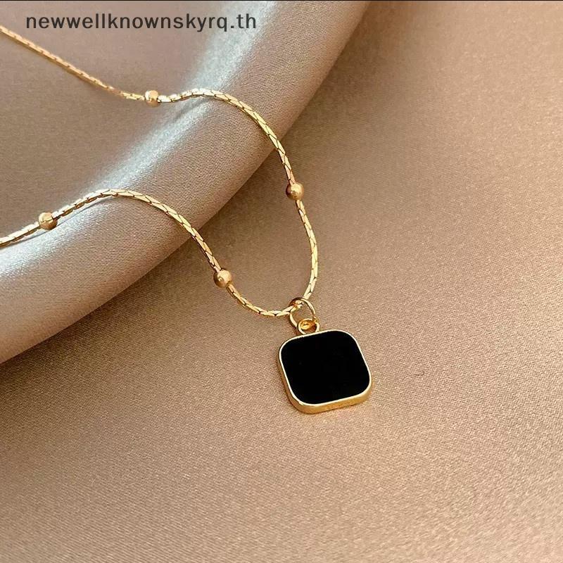Newwellknownskyrq Minimalist Square จี้สร้อยคอสร้อยคอสําหรับผู้หญิง-ของขวัญปาร์ตี้ CCD