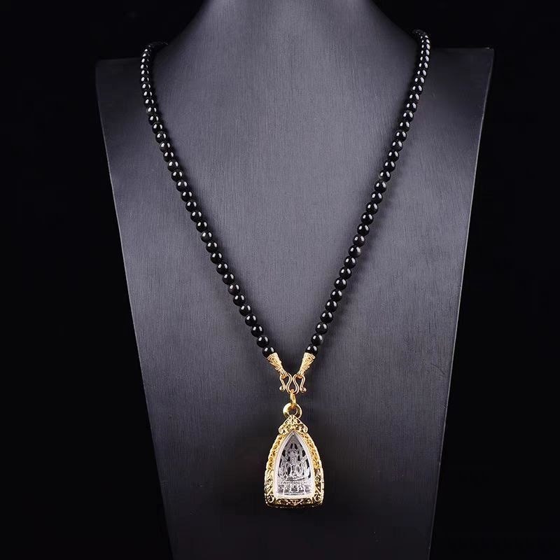 Pure Natural Rainbow Eye Obsidian คริสตัล Amulet CHAIN ประเทศไทย Amulet สร้อยคอลูกปัด Thangka แขวนโซ