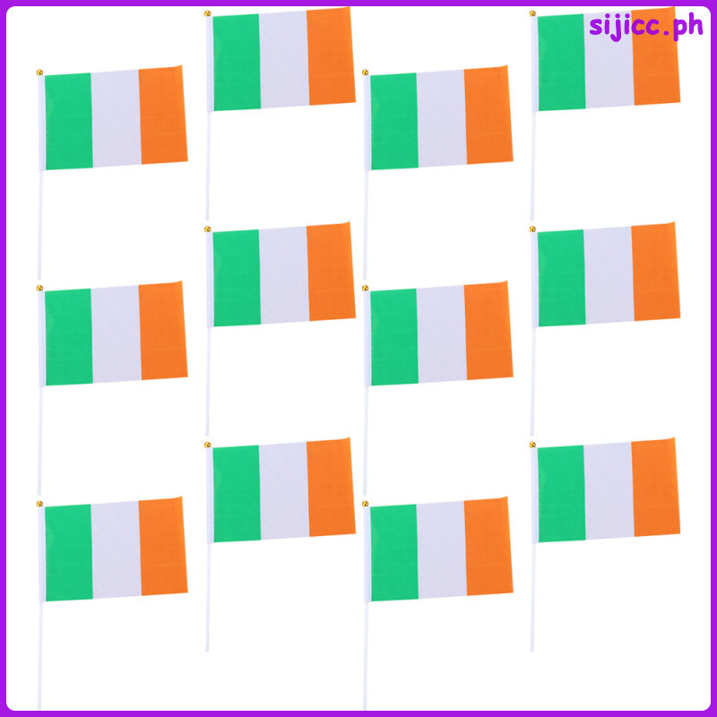 20 ชิ้น Ireland Flag สําหรับตกแต่งโพลีเอสเตอร์หลายสีมือถือธง sijicc