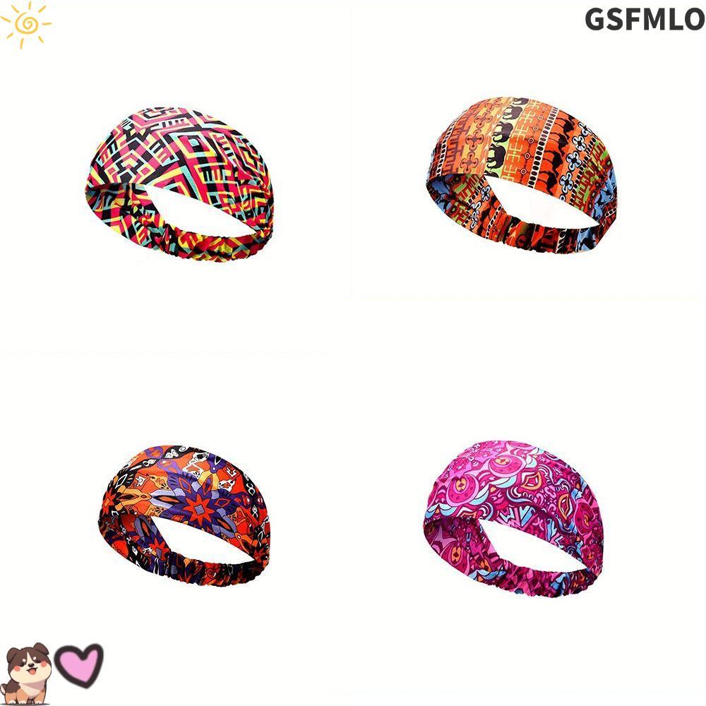 GSFMLO ที่คาดผม, Bohemian Cotton Stretch Hairband, Casual Elastic Extra Large Bandana Turban Headwea