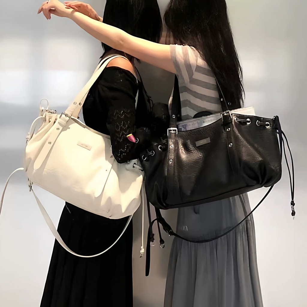 ASON Biker-style tote bag PU Leather shoulder bag, single shoulder underarm bag for women