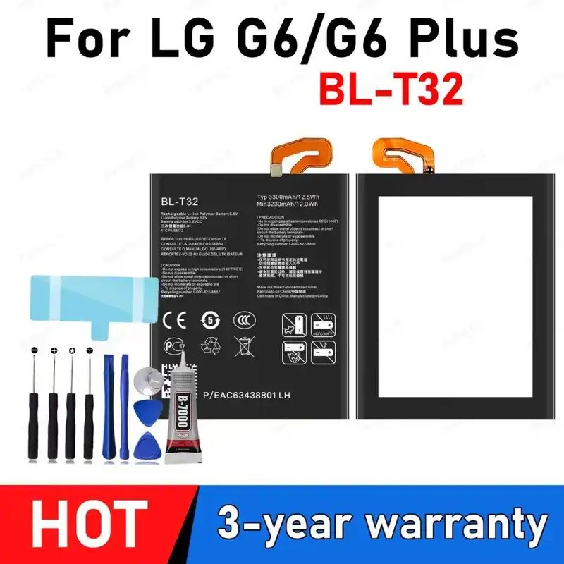 Original BL-T32 3300mAh แบตเตอรี่สําหรับ LG G6 G600L G600S G600K G600V H871 H872 H873 LS993 US997 VS