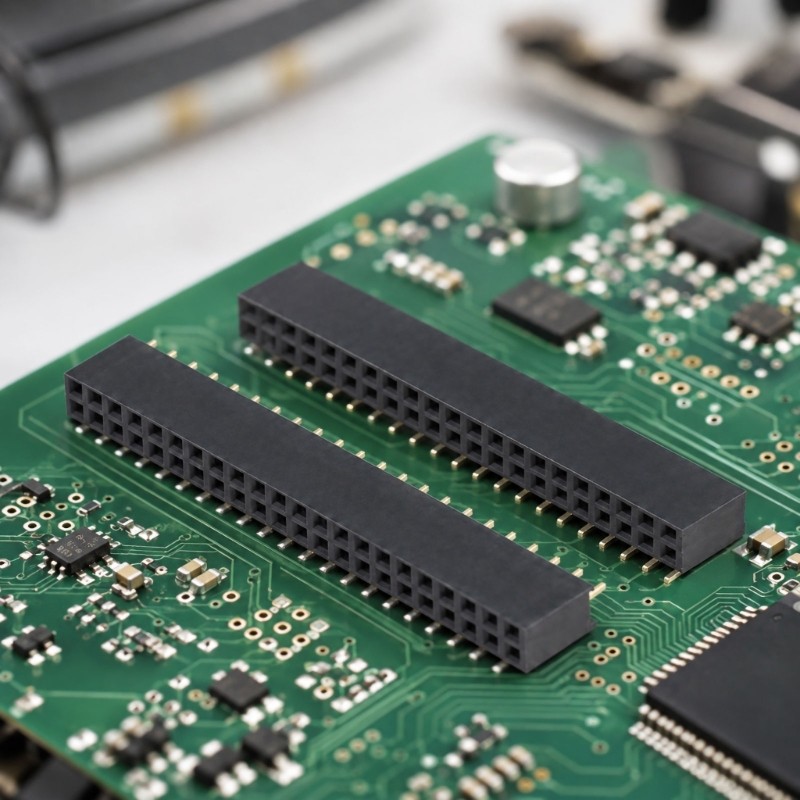 X* Electronics Assembly Header Part 2 54 mm Two-Row Female Header พร้อม Board-Mount Solder Posts และ