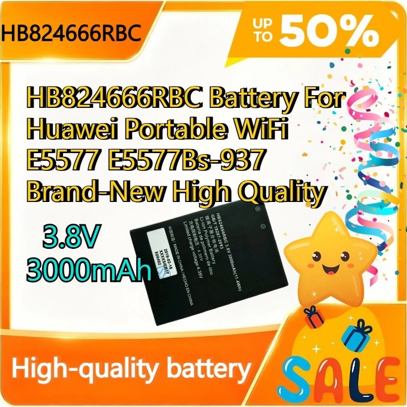 3.8V 3000mAh HB824666แบตเตอรี่ RBC สําหรับ Huawei แบบพกพา WiFi E5577 E5577Bs-937 ยี่ห้อ-ใหม่คุณภาพสู